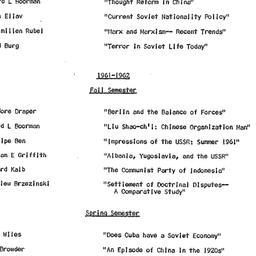 Schedules, Communism, semin...