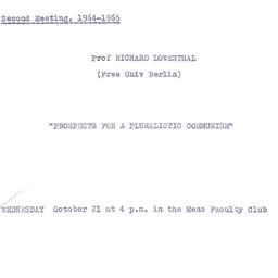 Announcements, 1964-10-21. ...