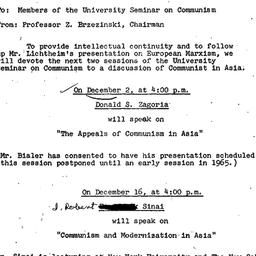 Announcements, 1964-12-02. ...