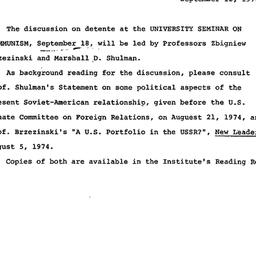 Announcements, 1974-09-12. ...