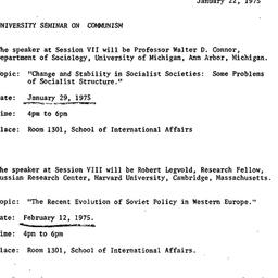 Announcements, 1975-01-22. ...