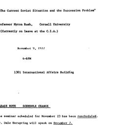 Announcements, 1977-11-09. ...