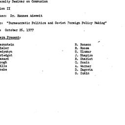 Minutes, 1977-10-26. Commun...