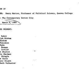 Minutes, 1985-03-06. Commun...