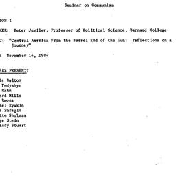 Minutes, 1984-11-14. Commun...