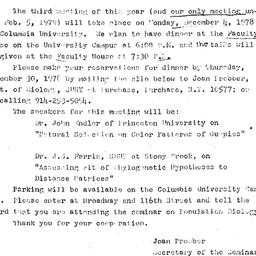 Announcements, 1978-12-04. ...