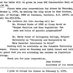 Announcements, 1979-02-05. ...
