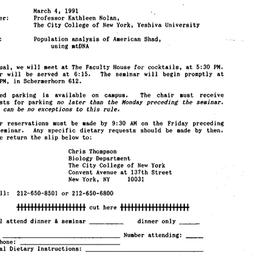 Announcements, 1991-03-04. ...