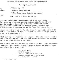 Announcements, 1991-02-04. ...