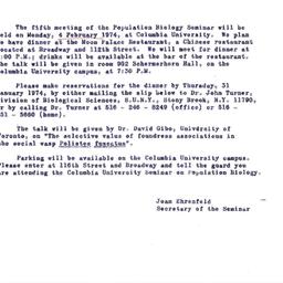 Announcements, 1974-02-04. ...