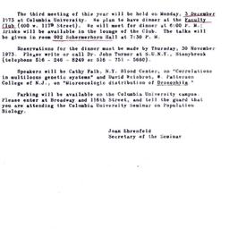 Announcements, 1973-12-03. ...