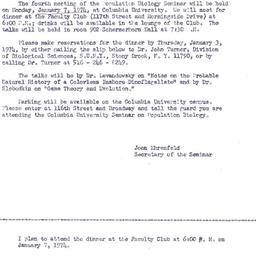 Announcements, 1974-01-07. ...
