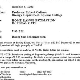 Announcements, 1993-10-04. ...