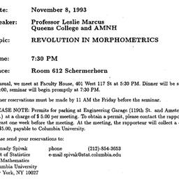 Announcements, 1993-11-08. ...