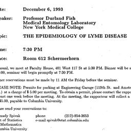 Announcements, 1993-12-06. ...