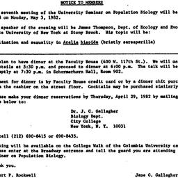 Announcements, 1982-05-03. ...