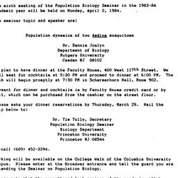 Announcements, 1984-04-02. ...