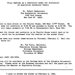 Announcements, 1984-02-06. ...