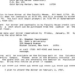 Announcements, 1987-02-02. ...