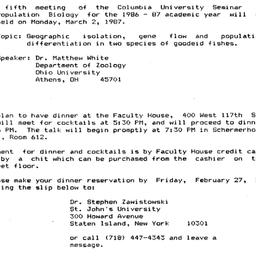 Announcements, 1987-03-02. ...