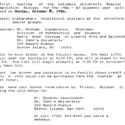 Announcements, 1986-10-06. ...