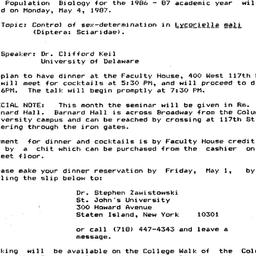 Announcements, 1987-05-04. ...