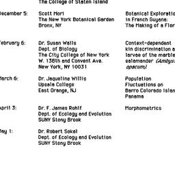 Schedules, Population Biolo...