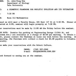 Announcements, 1994-10-03. ...