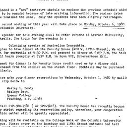 Announcements, 1980-10-06. ...