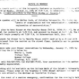 Announcements, 1981-01-19. ...