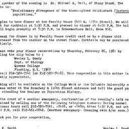Announcements, 1981-03-02. ...