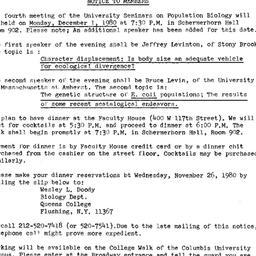 Announcements, 1980-12-01. ...