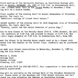 Announcements, 1980-11-10. ...