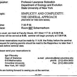 Announcements, 1993-03-01. ...