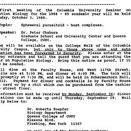 Announcements, 1988-10-03. ...