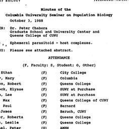 Minutes, 1988-10-03. Popula...
