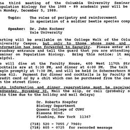 Announcements, 1988-12-05. ...
