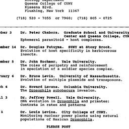 Schedules, Population Biolo...