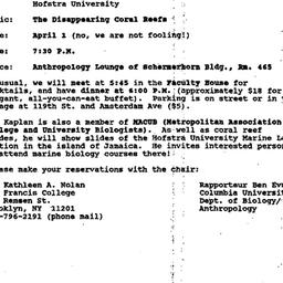 Announcements, 1996-04-01. ...