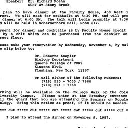 Announcements, 1987-11-09. ...