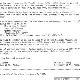 Announcements, 1980-03-03. ...