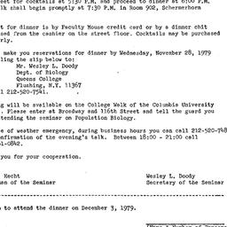 Announcements, 1979-12-03. ...