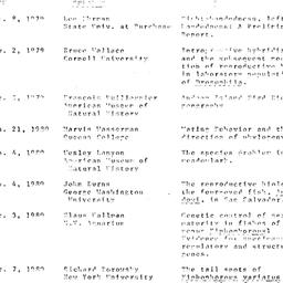 Schedules, Population Biolo...