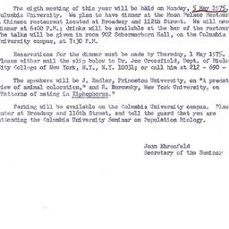 Announcements, 1975-05-05. ...