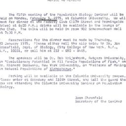 Announcements, 1975-02-03. ...