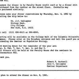 Announcements, 1982-11-08. ...
