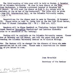 Announcements, 1972-12-04. ...