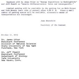 Announcements, 1972-11-11. ...