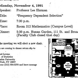 Announcements, 1991-11-04. ...