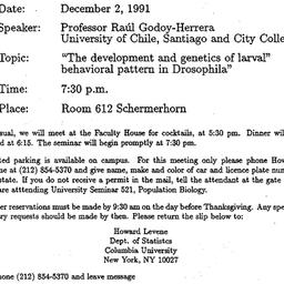 Announcements, 1991-12-02. ...